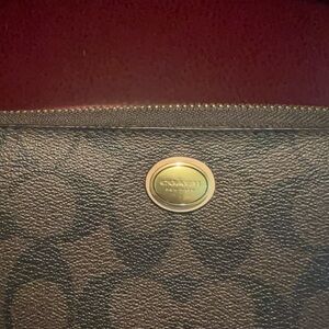 Coach Brown Wallet with Gold Logo